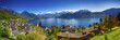 © Eva Bocek - Panorama image of village Weggis, lake Lucerne (Vierwaldstatersee), Pilatus mountain and Swiss Alps in the background near famous Lucerne (Luzern) city, Switzerland