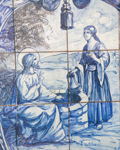 Azulejo - Jesus And The Samaritan Woman At The Well