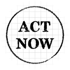 Wall Mural - Act now icon