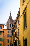 Fototapeta Miasto - Beautiful street view of  Verona center which is a world heritag