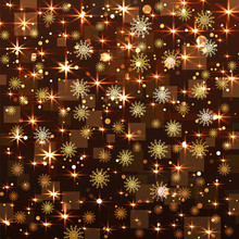 Christmas Background With Snowflakes, Stars