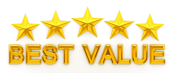 Wall Mural - Five stars, Best Value - 3d rendering