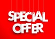 © AKS - Special offer - text hanging on the strings. 3d illustration