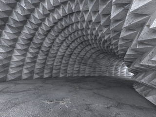  Abstrakcjonistyczny betonowy tunel 3D