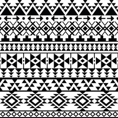 Wall Mural - Seamless black Navajo print, Aztec pattern, Tribal design