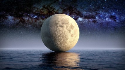 moon from under water
