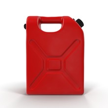 Red Petrol Jerry Can Isolated On White 3D Illustration