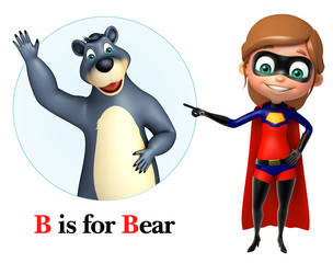 Sticker - Super girl pointing Bear