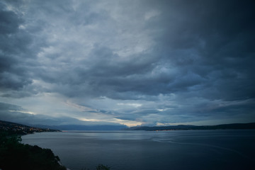 stormy cloudy weather on the sea
