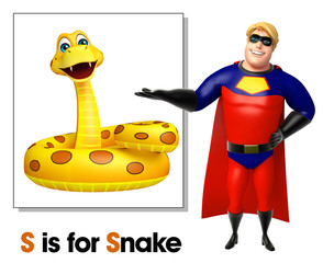 Sticker - Super hero poinitng Snake