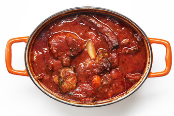 Encyclopedia of food braised beef in tomatoes sauce in stew on w