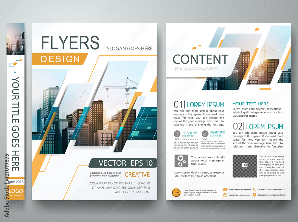 Abstract square in cover book portfolio presentation poster design.Brochure design template vector.City design on A4 brochure layout. Flyers report business magazine poster layout portfolio template. - obrazy, fototapety, plakaty 
