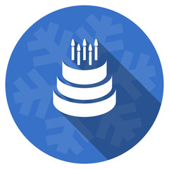 Leinwandbilder - cake blue flat design christmas winter web icon with snowflake