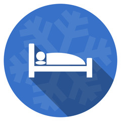 Poster - hotel blue flat design christmas winter web icon with snowflake