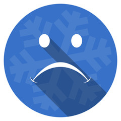 Poster - cry blue flat design christmas winter web icon with snowflake