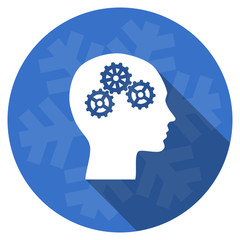 Aufkleber - head blue flat design christmas winter web icon with snowflake