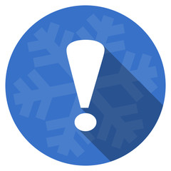 Fototapete - exclamation sign blue flat design christmas winter web icon with snowflake