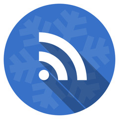 Aufkleber - rss blue flat design christmas winter web icon with snowflake