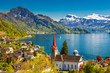 Famous boats on lake Lucerne in Weggis, Switzerland