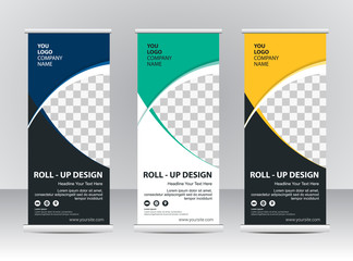 roll up banner stand template design