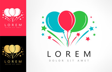 balloons and fireworks logo