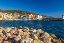 Historic Center Of Bastia With Joannis Babtistes Cathedral And Harbour