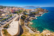 Beautiful Corsica coastline and historic houses in Calvi
