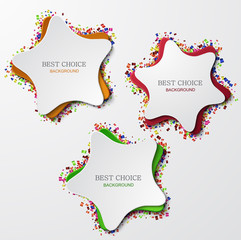 Wall Mural - vector modern star set with confetti on white