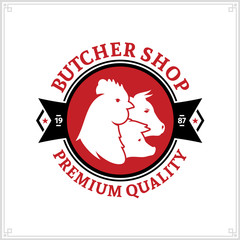 Wall Mural - Butcher shop logo