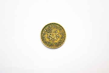 old coin on a white background