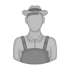 Poster - Farmer icon in black monochrome style isolated on white background. People symbol vector illustration