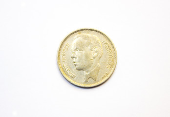 old coin on a white background