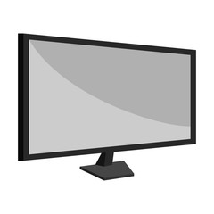 Wall Mural - Computer monitor icon in black monochrome style isolated on white background. Equipment symbol vector illustration