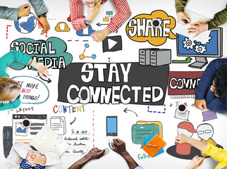 Wall Mural - stay connected freindship relationship social concept