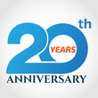 20 years anniversary logo design template