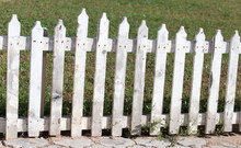 White Wooden Fence On Nature