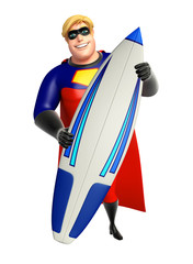 Wall Mural - Superhero with Surfboard