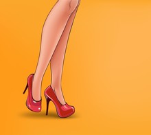 Vector Pop Art Illustration Of Female Legs