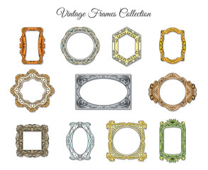 Wall Mural - vector vintage classic frames. retro frame shape labels isolated on white background
