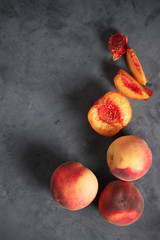 Canvas Print - Peaches on gray