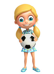 Poster - kid girl with Football