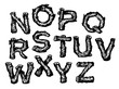 © Petr Vaclavek - Hand drawn wooden alphabet font