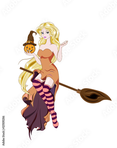 Plakat Halloweenowa czarownica
