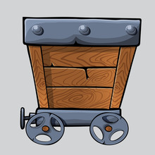 Wooden Mine Cart