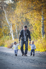 Wall Mural - Father with kids