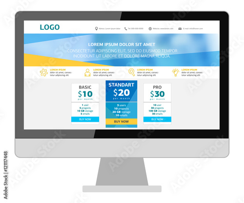 Download Template site on the screen. Mockup website design ...