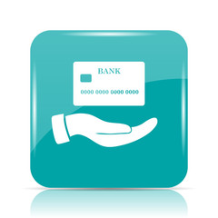 Wall Mural - Hand holding credit card icon