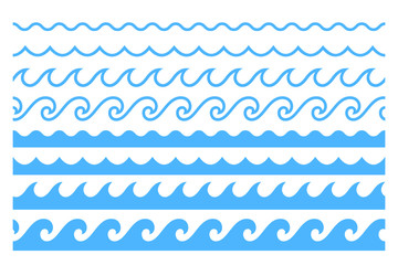 blue line ocean wave ornament pattern