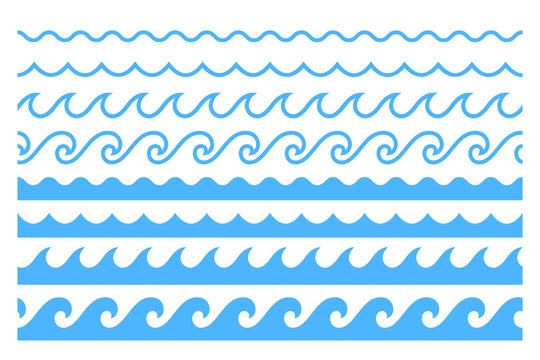 blue line ocean wave ornament pattern