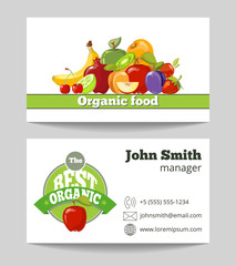 Wall Mural - Organic food shop business card template